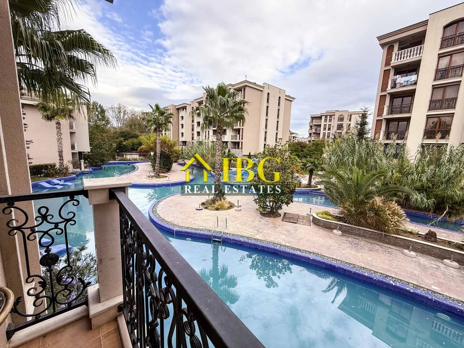 Furnished Studio Directly Above the Pool | Cascadas Family Resort, Sunny Beach