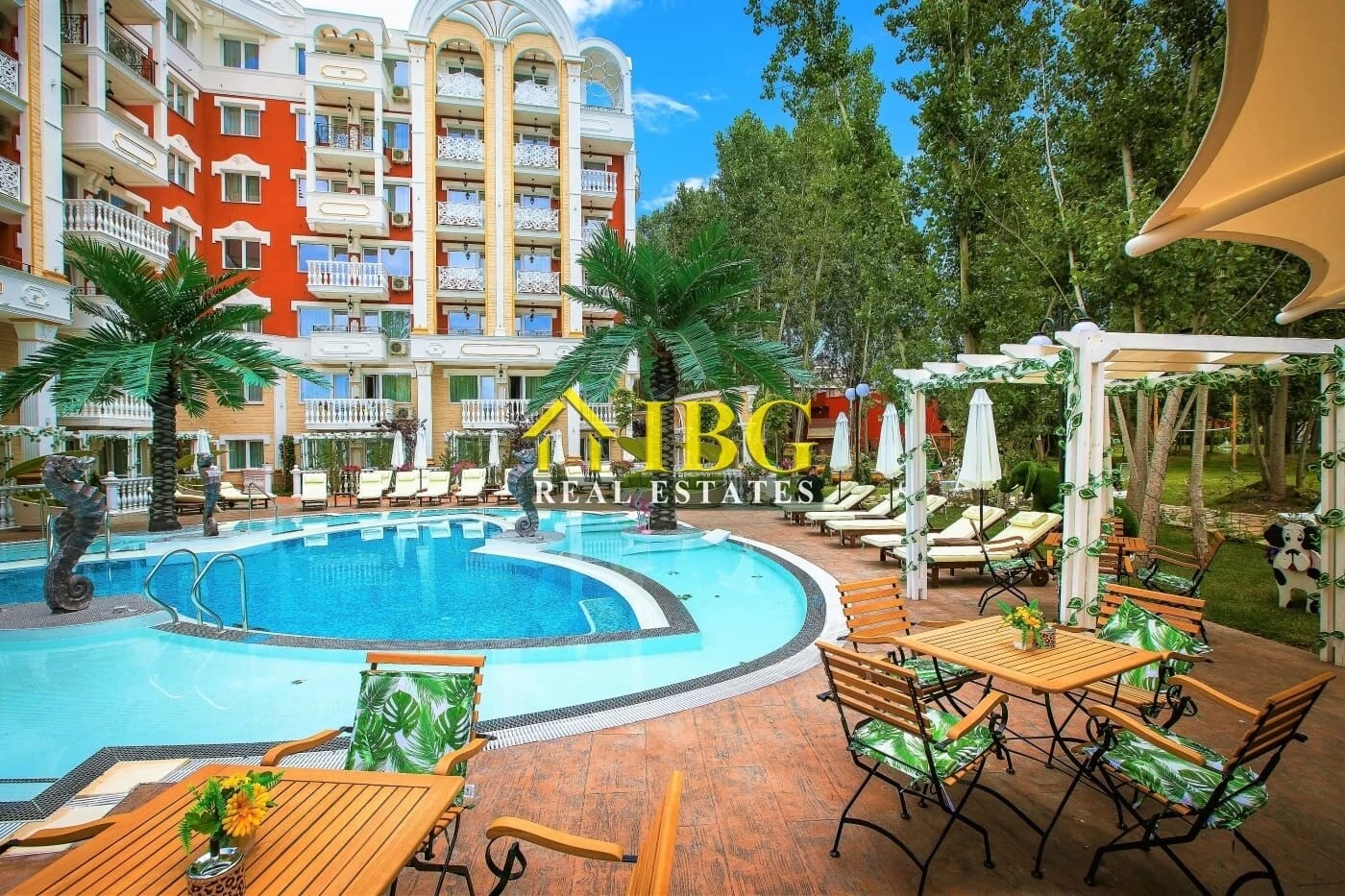 1+1 Apartment with own veranda and Pool view in the Luxury Sweet Homes 6 Complex, Sunny Beach ✨