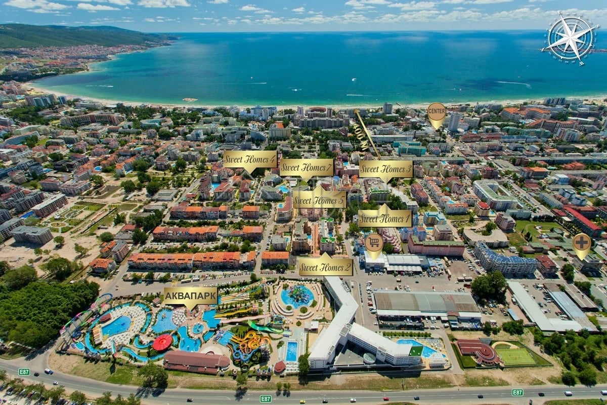 Top floor One-bedroom apartment in Sweet Homes 7, Sunny Beach