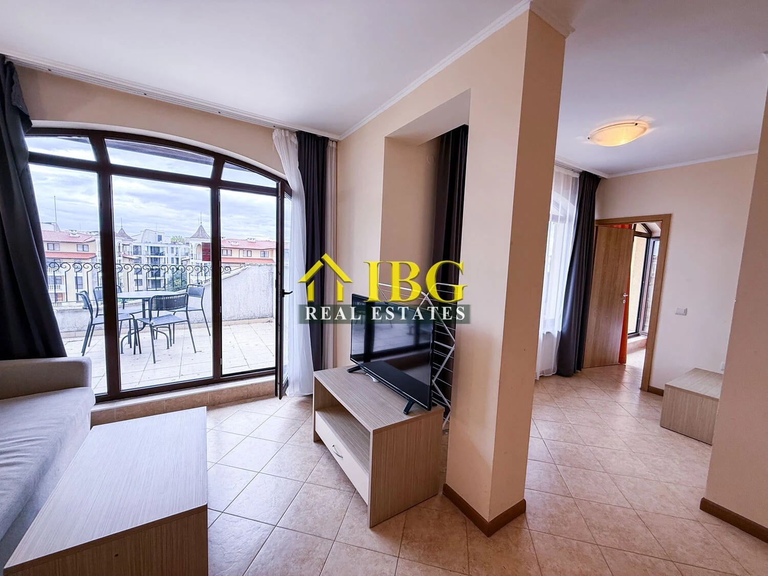 Furnished 1-Bedroom Apartment with Large Pool View Terrace | Royal Sun, Sunny Beach